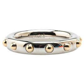 Hermès Anello per sciarpa per cane mini Hermes in metallo argento Argento