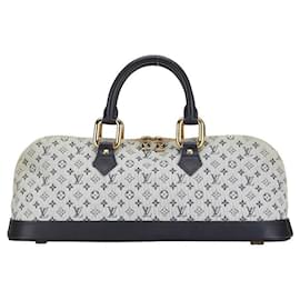 Louis Vuitton-Louis Vuitton Mini Alma Long Canvas Leather Handbag-Green