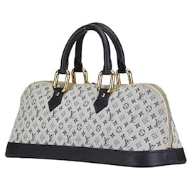 Louis Vuitton-Louis Vuitton Mini Alma Long Canvas Leather Handbag-Green