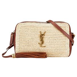 Yves Saint Laurent Saint Laurent Lou Cassandra Tassel Crossbody Bag Beige