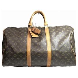 Louis Vuitton-Louis Vuitton Monogram Keepall 50 Bag M41426-Brown