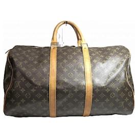 Louis Vuitton-Louis Vuitton Monogram Keepall 50 Bag M41426-Brown