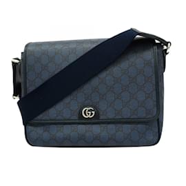Gucci-Bolsa de Ombro Gucci Navy GG Supreme-Azul marinho