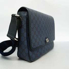 Gucci-Bolsa de Ombro Gucci Navy GG Supreme-Azul marinho