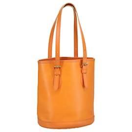 Louis Vuitton-LOUIS VUITTON Epi Bucket PM Shoulder Bag Orange Mandarin M5899H LV Auth 100466-Orange,Grey