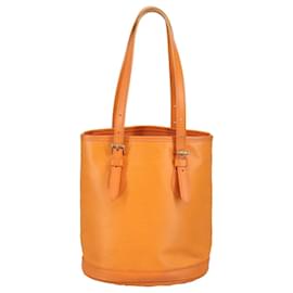 Louis Vuitton-LOUIS VUITTON Epi Bucket PM Shoulder Bag Orange Mandarin M5899H LV Auth 100466-Orange,Grey