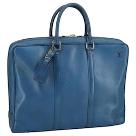 Louis Vuitton-LOUIS VUITTON Epi Porte Documents Voyage Business Bag Blue M54475 Auth ar12997-Blue