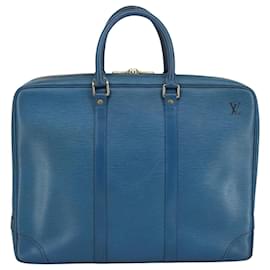 Louis Vuitton-LOUIS VUITTON Epi Porte Documents Voyage Business Bag Blue M54475 Auth ar12997-Blue