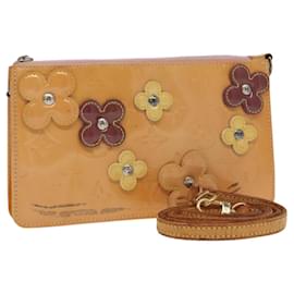 Louis Vuitton-LOUIS VUITTON Monogram Vernis Flower Lexington Pouch Pink M92248 LV Auth 100578-Pink
