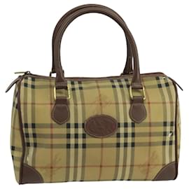 Autre Marque-Burberrys Nova Check Hand Bag PVC Beige Auth mr704-Beige