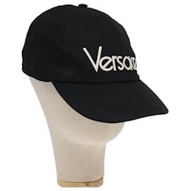 Gorra VERSACE de algodón negro Auth ac3393 Negro