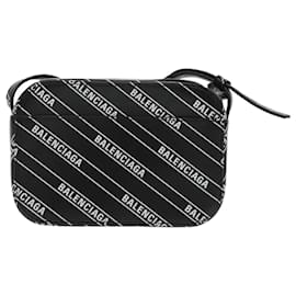 Balenciaga-BALENCIAGA Sac à épaule Every Day Cuir Noir Blanc Argent 55237 Auth bs19956-Noir,Argenté,Blanc