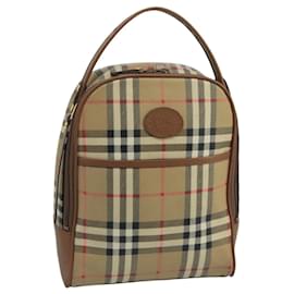 Autre Marque-Burberrys Nova Check Hand Bag PVC Beige Auth mr686-Beige