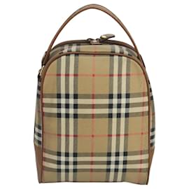 Autre Marque-Burberrys Nova Check Hand Bag PVC Beige Auth mr686-Beige