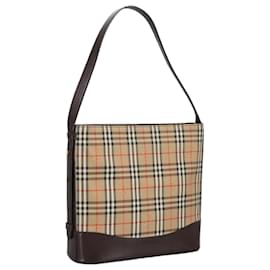 Autre Marque-Burberrys Nova Check Shoulder Bag Canvas Beige Auth 102386-Beige