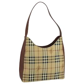 Autre Marque-Burberrys Nova Check Shoulder Bag PVC Leather Beige Auth mr684-Beige