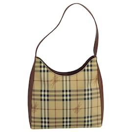 Autre Marque-Burberrys Nova Check Shoulder Bag PVC Leather Beige Auth mr684-Beige