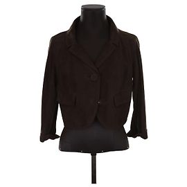 Paule Ka Kurze Lederblazer Braun