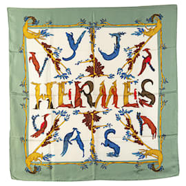 Hermès-HERMES Scarves T.  Silk-White