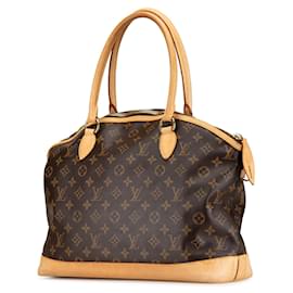 Louis Vuitton-Brown Louis Vuitton Monogram Lockit Horizontal Handbag-Brown