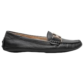 Hermès-HERMES Flats T.EU 38 Leather-Black