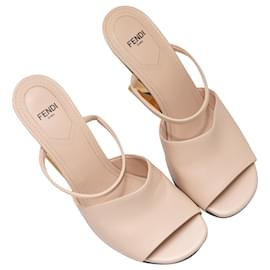 Fendi-Beige Fendi First Sculptural Heeled Slide Sandals Size 38-Beige