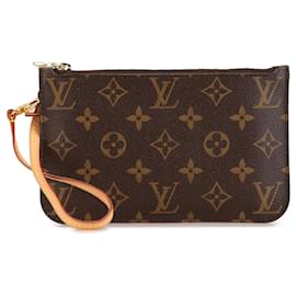 Louis Vuitton-Brown Louis Vuitton Monogram Neverfull Pochette Pouch-Brown