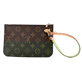 Louis Vuitton-Brown Louis Vuitton Monogram Neverfull Pochette Pouch-Brown