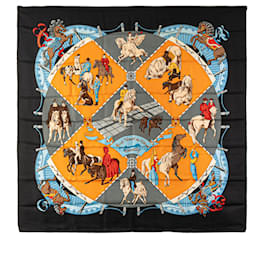 Hermès-HERMES Scarves T.  Silk-Black