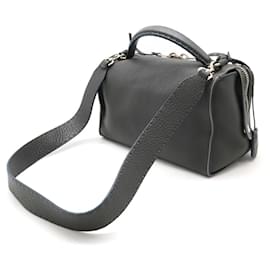 Fendi-Sac Boston Mini 2WAY en cuir Selleria Fendi-Gris