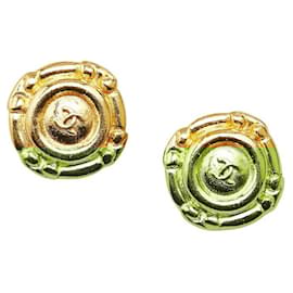 Chanel-Boucles d'oreilles rondes Chanel Coco Mark en or-Doré,Métallisé