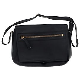 Tom Ford Buckley Messenger Bag in Black Leather Black