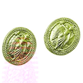 Chanel-Boucles d'oreilles en or motif ange Chanel-Doré,Métallisé