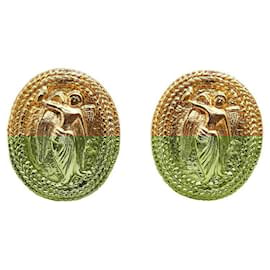 Chanel-Boucles d'oreilles en or motif ange Chanel-Doré,Métallisé