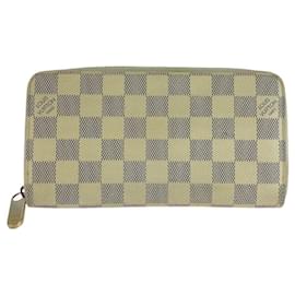 Louis Vuitton-Louis Vuitton Damier Azur Zippy Wallet-Brown,Beige