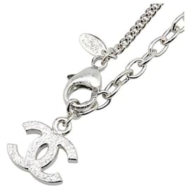 Chanel-Collier long en chaîne Chanel Coco Mark Argent-Argenté,Métallisé