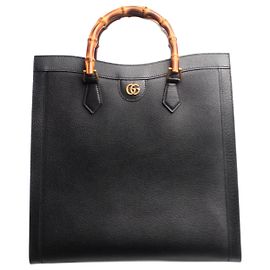 Gucci Große schwarze Diana Tragetasche Schwarz
