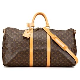 Louis Vuitton-Louis Vuitton Monogram Keepall Bandouliere 55 Bag-Brown