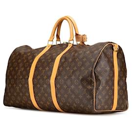 Louis Vuitton-Louis Vuitton Monogram Keepall Bandouliere 55 Bag-Brown