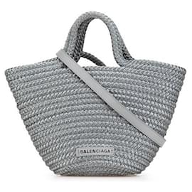 Balenciaga-Balenciaga Ibiza Small Canvas Handbag 2WAY-Grey
