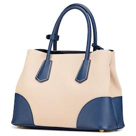 Prada-Prada Canvas Saffiano Leather Handbag 8N2887-Beige