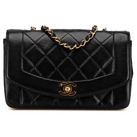 Chanel Matelasse Diana22 Leather Shoulder Bag Black
