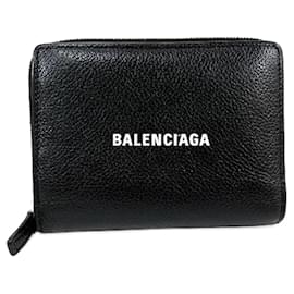 Balenciaga-Balenciaga Everyday Leather Wallet 650879-Black