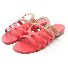 Hermès Hermes Camellia Lederpantolette Andere