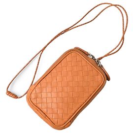 Bottega Veneta Mini Pouch Étui Tabac avec Sangle de Cou Orange Orange