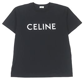 Céline T-shirt ample en coton avec logo Celine noir S Noir