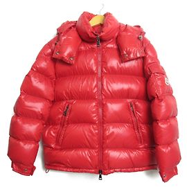 Jaqueta de nylon acolchoada Moncler vermelha Vermelho