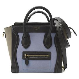 Céline Celine Luggage Nano Shopper Tote Bag Blue