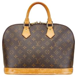 Louis Vuitton-Louis Vuitton Alma Handbag Brown PVC Leather-Brown