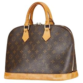Louis Vuitton-Louis Vuitton Alma Handbag Brown PVC Leather-Brown